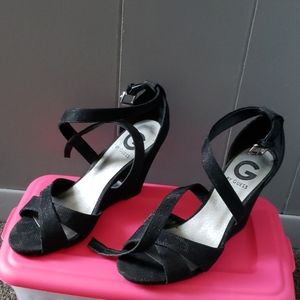 Sparkle Black Wedge